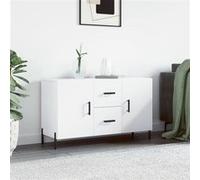 vidaXL Buffet, Armoire de Rangement avec Pieds, Meuble de Rangement, Organisateur Salon Salle de Séjour, Moderne, Blanc Bois d'Ingénierie