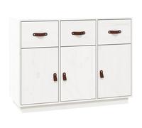 Vidaxl Buffet Blanc 100x40x75 Cm Bois Massif De Pin Blanc