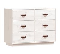 Vidaxl Buffet Blanc 100x40x75 Cm Bois Massif De Pin Blanc