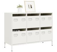 Vidaxl Buffet Blanc 101,5x39x73,5 Cm Acier Laminé À Froid Multicolore