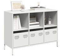 Vidaxl Buffet Blanc 101,5x39x73,5 Cm Acier Laminé À Froid Multicolore