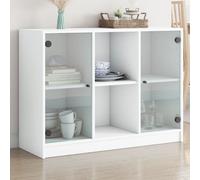 vidaXL Buffet blanc 101,5x37x75,5 cm bois d'ingénierie, armoire de rangement, armoire latérale, buffet de salle à manger, 3295871