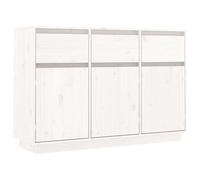Vidaxl Buffet Blanc 110x34x75 Cm Bois Massif De Pin Blanc