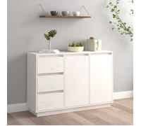 vidaXL Buffet Blanc 111x34x75 cm Bois massif de pin 813805