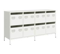 vidaXL Buffet Blanc 135x39x73,5 cm Acier laminé à Froid, Meuble de Rangement, Meuble de Rangement de Cuisine, Meuble de Rangement de Salon