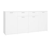 vidaXL Buffet 3074927 – Blanc 160x36x75 cm, Bois d’ingénierie, 4 portes et 2 tiroirs