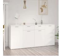 vidaXL Buffet, Blanc, 160x36x75 cm, Bois d’ingénierie, Table de buffet, Armoire avec 4 portes & 2 tiroirs, Organisateur 3074927