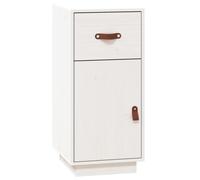 Buffet Blanc 34x40x75 cm Bois massif de pin