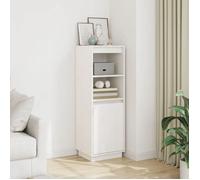 Buffet haut Blanc 37x34x110 cm Bois massif de pin