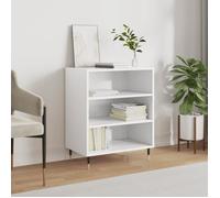 vidaXL Buffet armoire latérale avec pieds – Meuble de rangement blanc bois d'ingénierie 57x35x70 cm