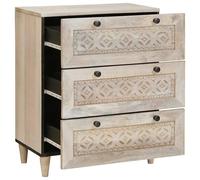 Vidaxl Buffet Blanc 60 X 33 X 75 Cm Bois De Manguier Massif