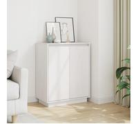 Buffet Blanc 60x34x75 cm Bois massif de pin