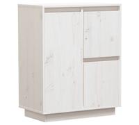 Vidaxl Buffet Blanc 60x34x75 Cm Bois Massif De Pin Blanc