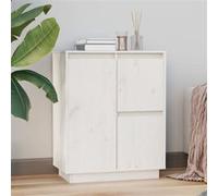 vidaXL Buffet Blanc 60x34x75 cm Bois massif de pin813391 Blanc G