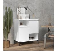 vidaXL Buffet armoire latérale 4 compartiments industriel blanc bois d'ingénierie