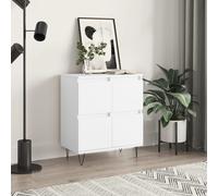 Buffet, Armoire Latérale avec Pieds, Meuble de Rangement, Organisateur de Salon Salle de Séjour Intérieur, Blanc Bois d'Ingénierie