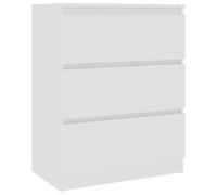 vidaXL Buffet 60×35×76 cm en bois reconstitué blanc, 3 tiroirs, meuble de rangement