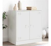 vidaXL Buffet armoire de rangement acier 67x39x73 cm blanc