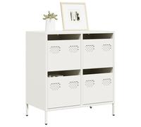 Vidaxl Buffet Blanc 68x39x73,5 Cm Acier Laminé À Froid Multicolore