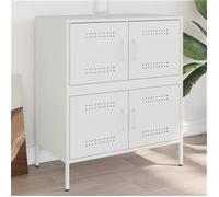 vidaXL Buffet armoire de rangement pour salle de séjour 68x39x79 cm acier blanc 842957