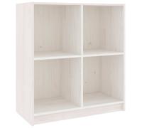 Bois de Pin Massif Buffet Armoire à Livres Meuble de Rangement Etagère à Livres Salon Bureau Maison Intérieur Blanc 70x33x76 cm