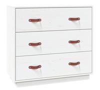 Vidaxl Buffet Blanc 80x40x75 Cm Bois Massif De Pin Blanc