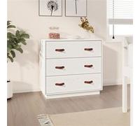 vidaXL Buffet Blanc 80x40x75 cm Bois massif de pin820108 Blanc G