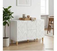vidaXL Buffet Blanc 89 x 34,5 x 60 cm Bois d'ingénierie, Buffet rectangulaire Vintage, Rangement stylé, Cabinet généreux pour Le Salon, intérieur au Top
