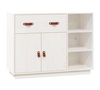 Vidaxl Buffet Blanc 98,5x40x75 Cm Bois Massif De Pin Multicolore