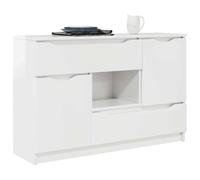 vidaXL Buffet blanc brillant 100x30x65,6 cm – Bois d'ingénierie, design moderne, grand rangement