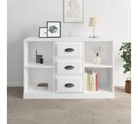 Buffet, Armoire Latérale, Placard de Rangemen, Organisateur de Salon Salle de Séjour Intérieur, Moderne, Blanc Brillant Bois d'Ingénierie