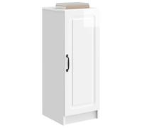 vidaXL Buffet Blanc brillant 33 x 34,5 x 87 cm Bois d'ingénierie, Salon, Buffet de salle à manger moderne, Buffet avec grand rangement, Mobilier de cuisine, Cabinet utilitaire pour organiser la maison