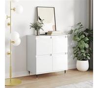 Vidaxl Buffet Blanc Brillant 60x35x70 Cm Bois D'ingénierie Blanc