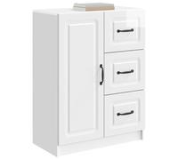 vidaXL Buffet Blanc Brillant 66 x 34,5 x 87 cm Bois d'ingénierie, Buffet élégant, Design rectangulaire, Rangement Moderne, Un Grand Espace pour Tout Organiser à la Maison