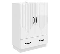 vidaXL Buffet Blanc brillant 66 x 34,5 x 92 cm Bois d'ingénierie 895359