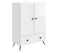 vidaXL Buffet Blanc Brillant 66 x 34,5 x 95 cm Bois d'ingénierie, Buffet Rectangle élégant, vaisselier spacieux, ajout Pratique au Salon, Mise à Niveau du mobilier Minimaliste.