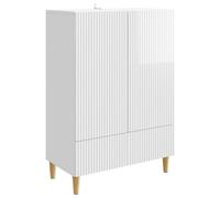 vidaXL Buffet Blanc Brillant 66 x 34,5 x 95 cm Bois d'ingénierie, Rangement Moderne de Salon, unité de vaisselier Pratique, Meuble Buffet élégant, rectangulaire, Solutions de Rangement spacieux