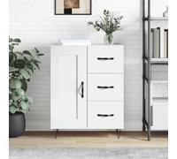 Vidaxl Buffet Blanc Brillant 69,5x34x90 Cm Bois D'ingénierie Multicolore