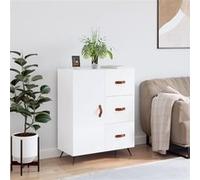 vidaXL Buffet Blanc brillant 69,5x34x90 cm Bois d'ingénierie827886 Blanc G