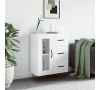 vidaXL Buffet Blanc brillant 69,5x34x90 cm Bois d'ingénierie828038 Blanc G