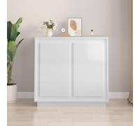 Vidaxl Buffet Blanc Brillant 80x34x75 Cm Bois D'ingénierie Blanc