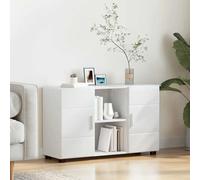 vidaXL Buffet Blanc brillant Bois d'ingénierie 88,5 x 30,5 x 55,5 cm Rangement pratique