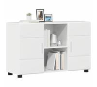 vidaXL Buffet Blanc brillant Bois d'ingénierie 88,5 x 30,5 x 55,5 cm Rangement pratique