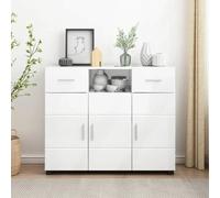 vidaXL Buffet Blanc brillant 88.5 x 30.5 x 73 cm Bois d'ingénierie
