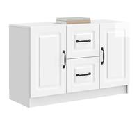vidaXL Buffet Blanc Brillant 89 x 34,5 x 57 cm Bois d'ingénierie, Buffet Moderne, Meuble rectangulaire, Rangement Sympa, Chic pour Salon, Solution Dining, Espace optimisé