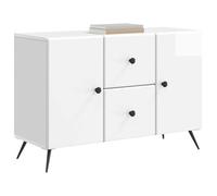 vidaXL Buffet Blanc Brillant 89 x 34,5 x 60 cm Bois d'ingénierie, Salon, Buffet Rectangulaire Moderne, Rangement Ample, Organisateur Ajustable, Cabinet Stylé et Pratique