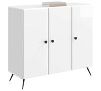 vidaXL Buffet Blanc Brillant 89 x 34,5 x 80 cm Bois d'ingénierie, Buffet, vaisselier Moderne, Grand Espace de Rangement, Meuble de Salle à Manger Pratique, Meubles contemporains, unité d'organisation