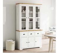 vidaXL Buffet BODO 115,5x43x200,5 cm, blanc et marron, bois massif de pin