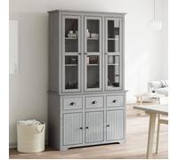Buffet BODO gris 115,5x43x200,5 cm bois massif de pin, armoire, armoire de rangement, buffet haut, armoire latérale, armoire haute