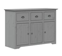 Buffet BODO gris 115,5x43x200,5 cm bois massif de pin, armoire, armoire de rangement, buffet haut, armoire latérale, armoire haute